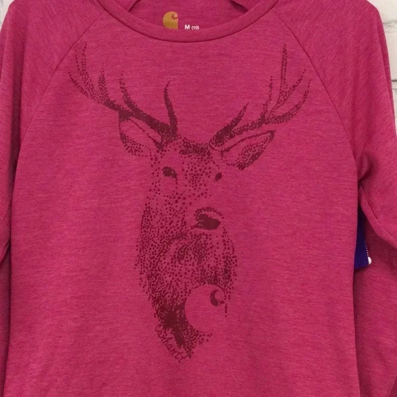 Carhartt Force Long Sleeve Deer Top size 10 Medium Girls - Picture 2 of 5